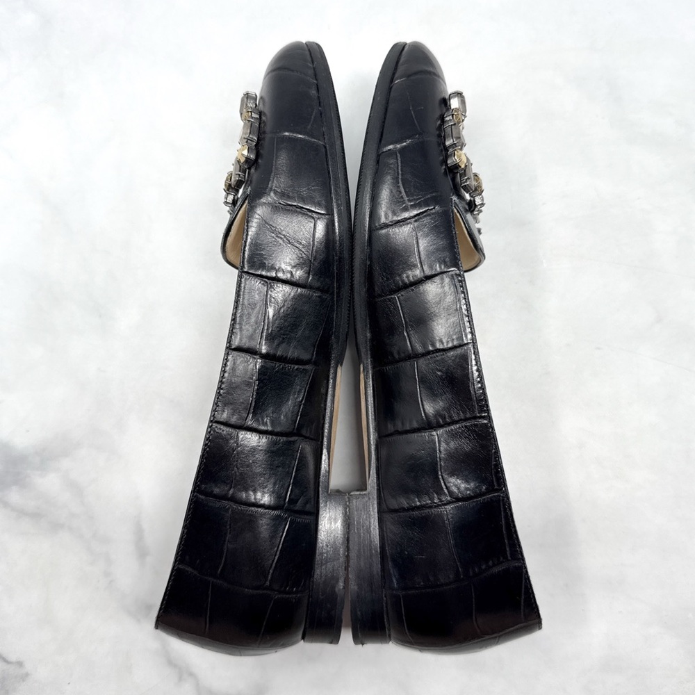 Christian Dior Vintage Y2K Tresor Croc Crystal Charm Embellished Leather Flats - Picture 5 of 11